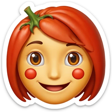 a smiling face with paprika sticker