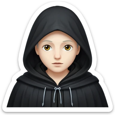 A shadowy figure wearing a hooded cloak sticker