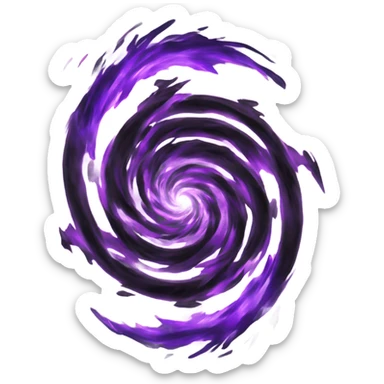 A black and purple vortex pulls enemies in, swirling energy around them. sticker