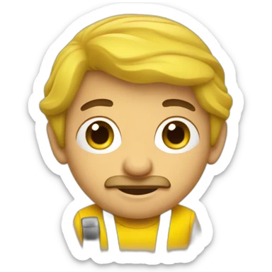 Armenian men in yellow clothing in the bus sticker