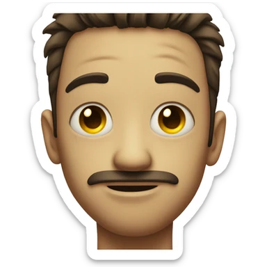 A smiley face with bruises under his eyes sticker