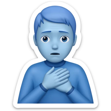 Uma pessoa azul de frio congelando sticker