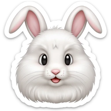 cute bunny with grimacing expression and twitching nose sticker