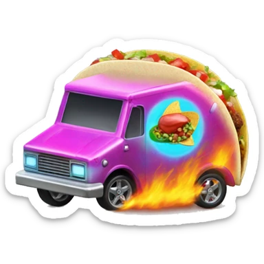 Freaky Hott’s Fiery hot holographic hot wheel food taco hot salsa truck sticker