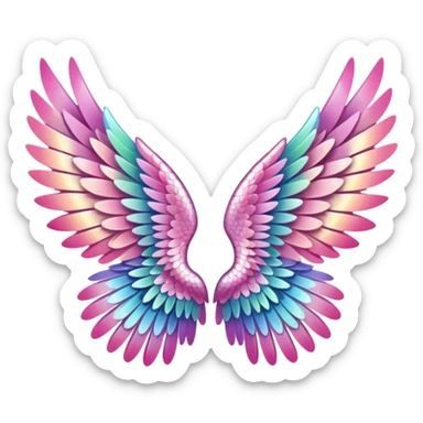 Sparkly little soft pink pony wings. Only left and right wings without pony. sticker