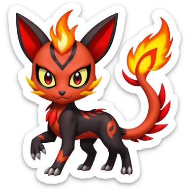 Colorful Cool Badass  Meloetta-Litten-Guilmon-Darkrai-Pokémon-Fakémon-fusion-hybrid-creature sticker