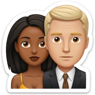 white men with Ebony women sticker