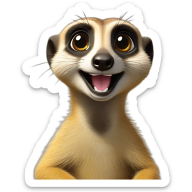 A meerkat a sign that has “Happy Birthday Priya” sticker