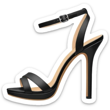 open toe black high heels fullopen sandals sticker