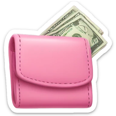 Cute Pink wallet with money  sticker