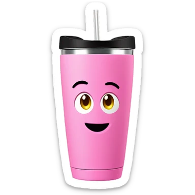 Pink 40oz tumbler cup with handle sticker