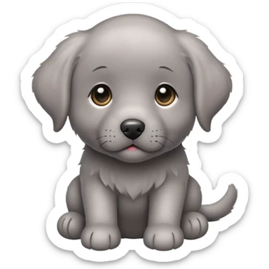 Grey lab puppy sticker