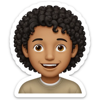 sou um garoto pardo, tenho cabelo cacheado e um piercing dos dois lados da boca sticker