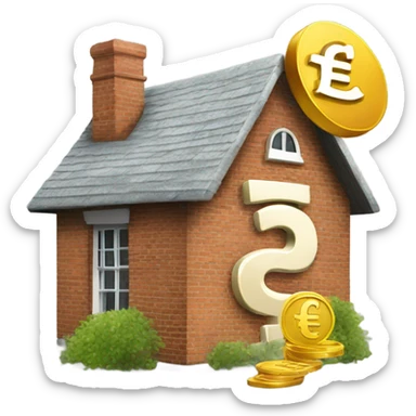 British pound sign money and a house sticker
