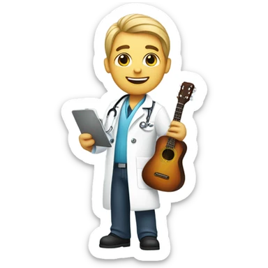 Veterinarian with a guitar sticker