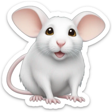 White rat with wings sticker