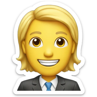 an HR Executive with big smile sticker