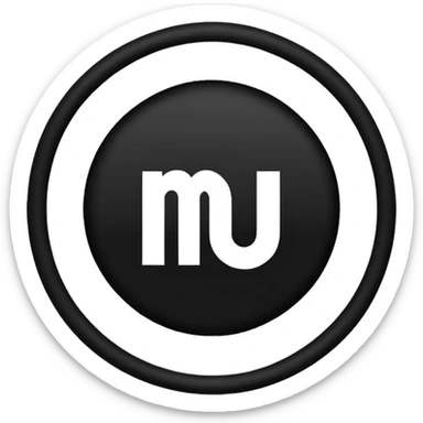 Black circle with “MB” written on in the middle of it. Nothing else no holes or anything. sticker