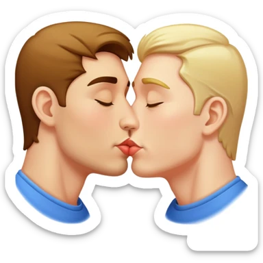 two men kissing sticker