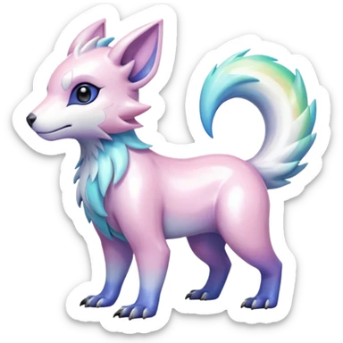 Shiny Pastel Iridescent Linoone-Absol-Trico-Hybrid (Full body) sticker