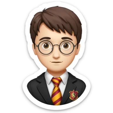 harry potter with griffindor tie sticker