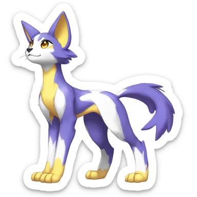 Anthro Sona Colorful Godly Celestial Shiny Fakemon Full Body sticker