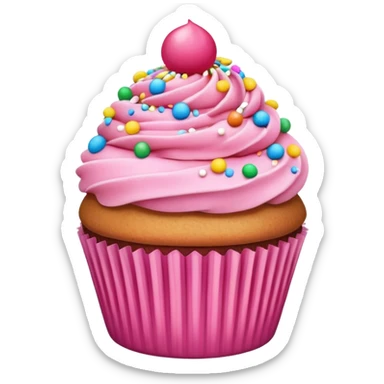 cupcake with pink icing and sprinkles sticker