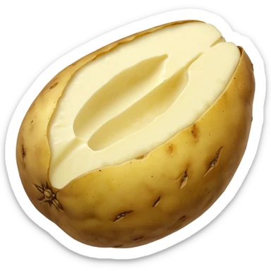 peeled potato vegetable frontal view sticker