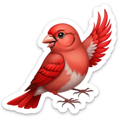Red finch sings a song sticker