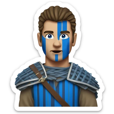 braveheart william wallce with blue striped paint on face sticker