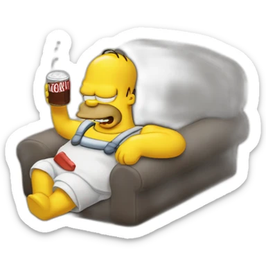 Homer simspon buvent un coca sticker
