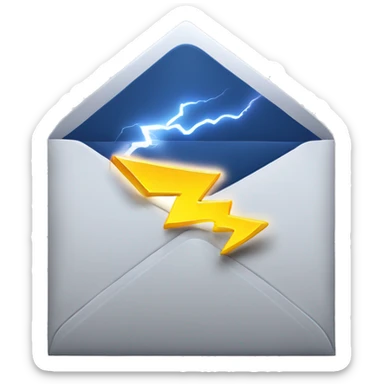 letter with lightning on it depicting fast mail  sticker