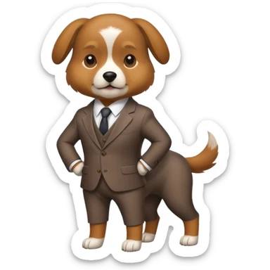 Dog wearing a suit sticker