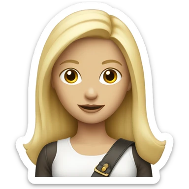 blonde girl with handbag sticker