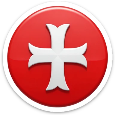 Red circular cross icon, white wrong symbol in center, glossy 3D button style, smooth surface, soft shadow, minimal design, centered composition, high resolution sticker