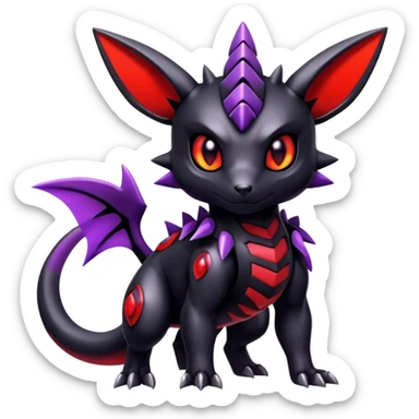 Shiny Badass Gothic Modern Futuristic Cute Guilmon-Umbreon-Salandit-hybrid sticker