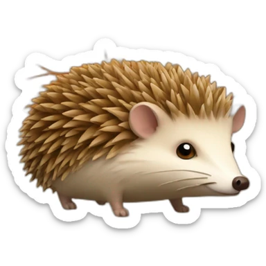 an autumn leaf on a hedgehog sticker