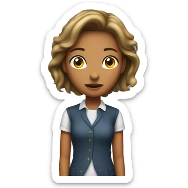 Mysterious girl doesn’t want to share her things and to talk inclassroom  sticker