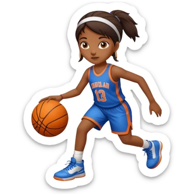 ￼a Indian girl with a basketball instead of the lower half of her body sticker