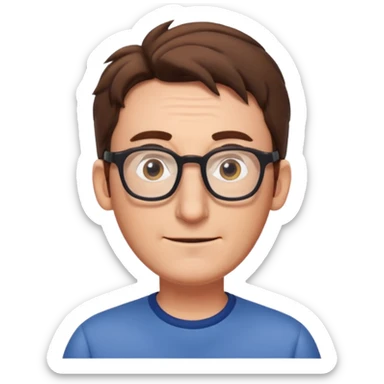 The actor of spongebob tom Kenny a guy with brown hair and glasses sticker