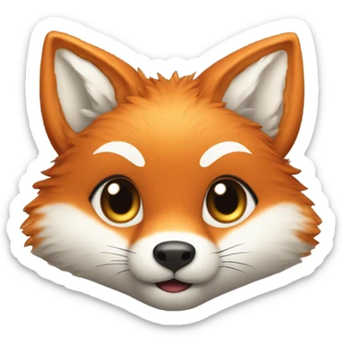 photorealistic detailled kawaii fox with reflex sticker
