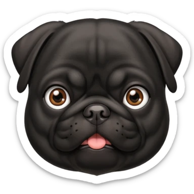 Black pug sticker