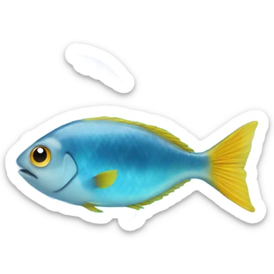 Blue clear Heart made out of water with fish swimming inside  sticker