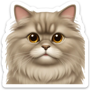 Brown fluffy chinchilla Persian cat with brown eyes. Make it look feminine  sticker