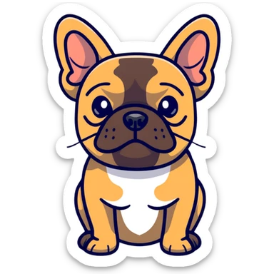 Brown French bulldog  sticker