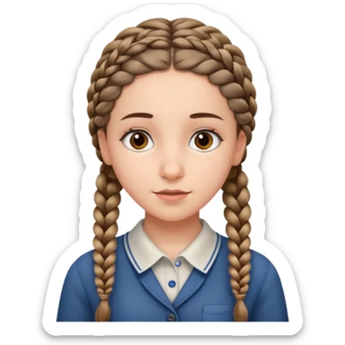 young modest jewish girl braids sticker