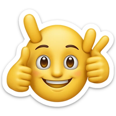 A thumbs up emoji but the fist has five fingers instead of four making a total of six fingers including the thumb sticker