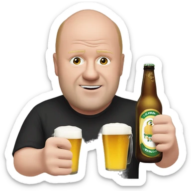 Phil Mitchell lookalike with a pint in his hands  sticker