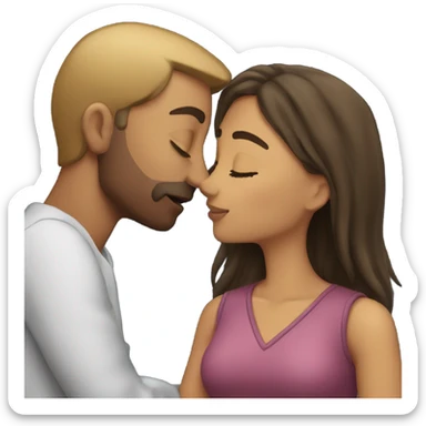 Kissing a girl on the forehead goodnight sticker