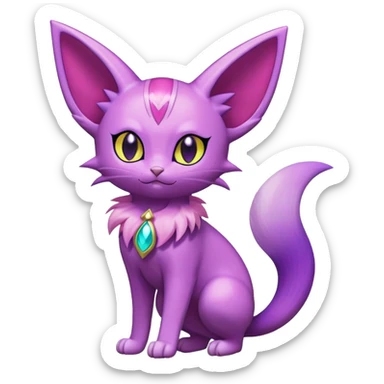 Shiny Delcatty-Skitty-Purrloin-Espeon-Hybrid (Full body) sticker